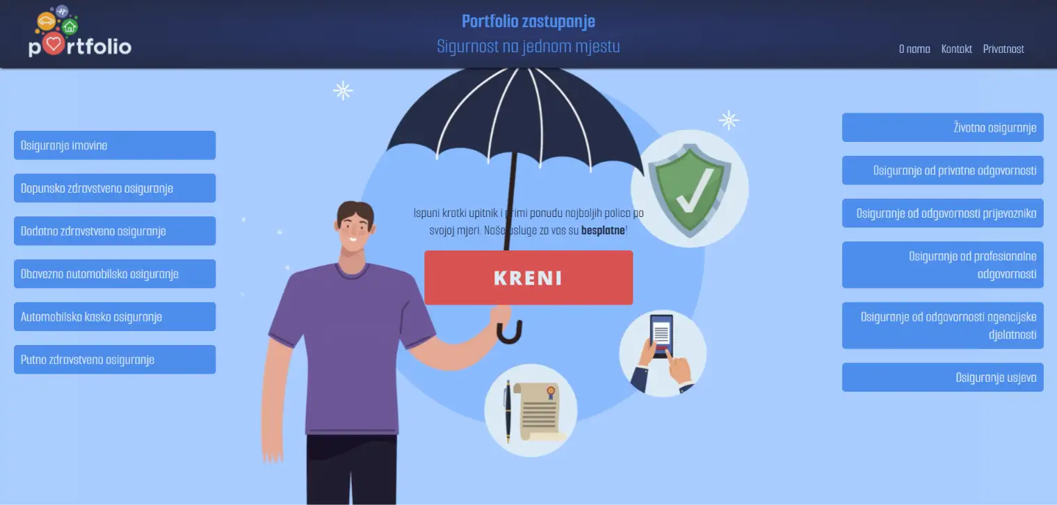Portfolio - Insurance Representation on a desktop