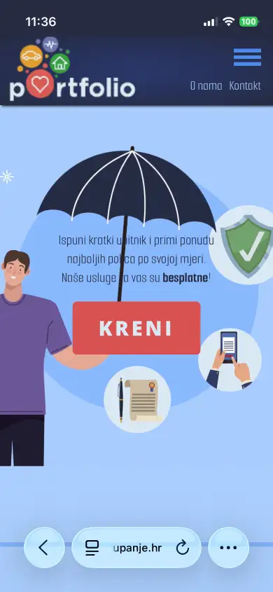Portfolio - Insurance Representation on a phone