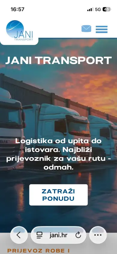 Jani transport and logistics on a phone