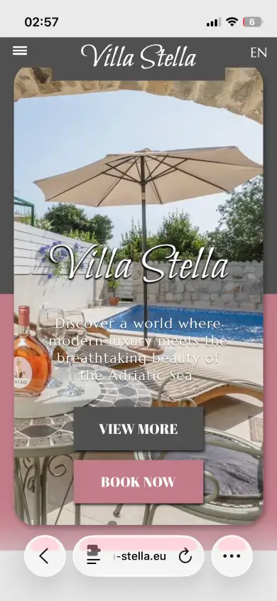 Villa Stella Podgora on a phone