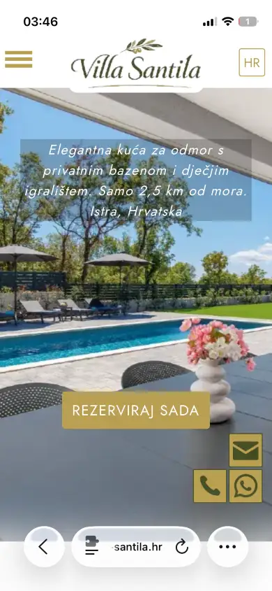 Villa Santila on a phone