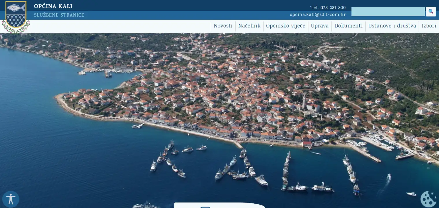 Official website of the Municipality of Kali on a desktop